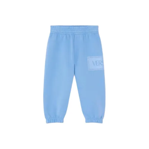 Детские VERSACE Вязаные Тренировочные Штаны 90S VINTAGE Логотип Kids Синий