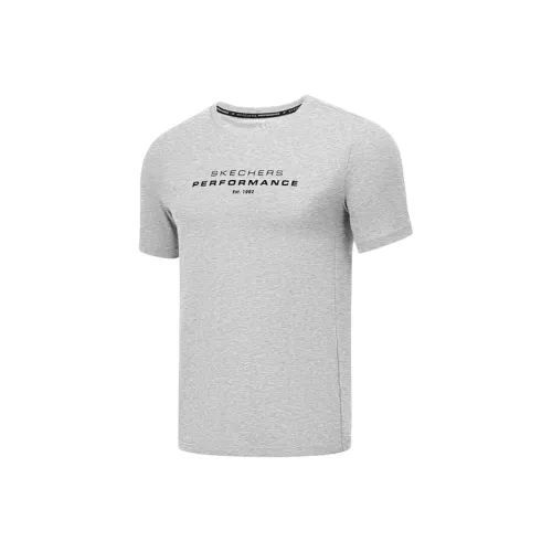 Skechers SS25 T-Shirt Мужской Фотиния Серый Светлый Цвет