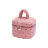 Розовая сумка для макияжа с сердечком, портативная