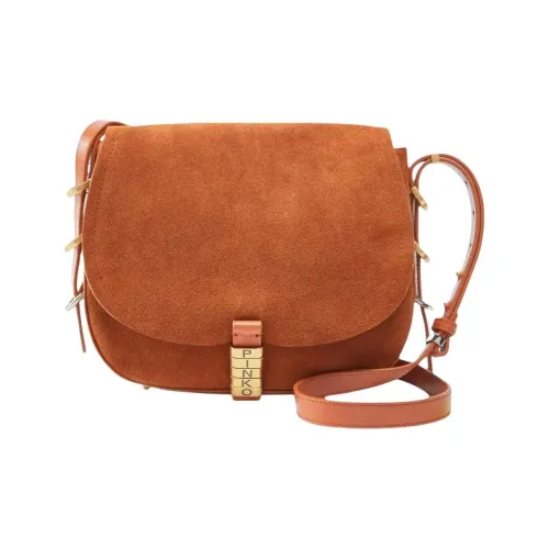 PINKO Телячья кожа Замша Сумка на плечо Женская Коричневая