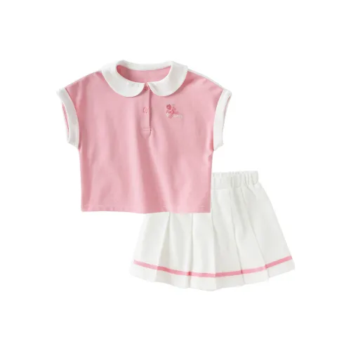 Детский комплект DAVE BELLA для детей 3-7 лет с юбкой конфетно-розового цвета
