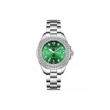 Белый корпус, зеленый циферблат.