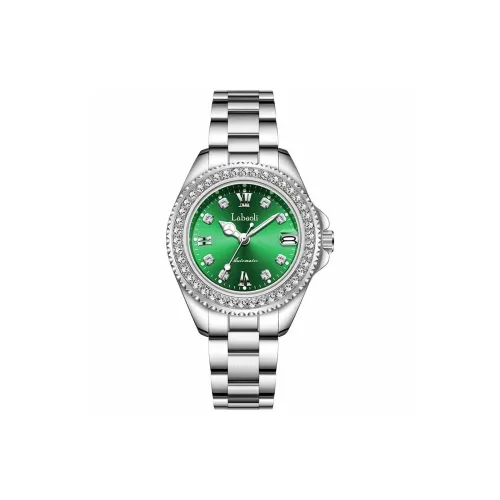Labaoli Механические часы с стальным ремешком унисекс зеленый циферблат