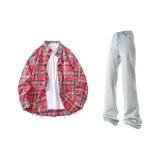 Washed Red Top + Light Blue Pants  
Промытый Красный Топ + Светло-Синие Штаны