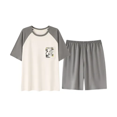 XIAFENYAN Пижамный комплект мужской абрикосового цвета