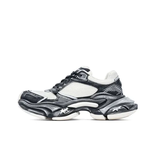 COLOUR WRITE Амортизация Дышащий Легкий Увеличение Высоты Низкий Топ Толстая Подошва Мужские Черные Кроссовки