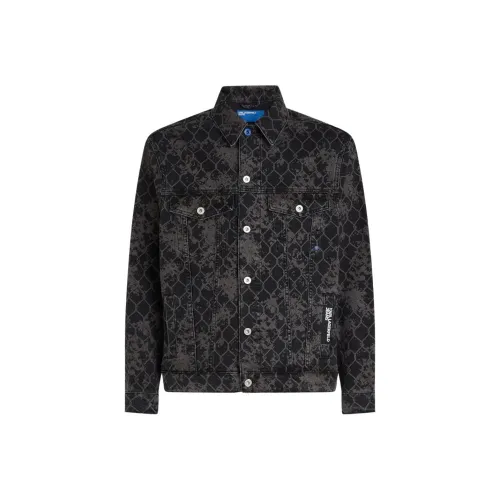 KARL LAGERFELD Street Travel SS25 Denim Jacket Men's Dark Gray