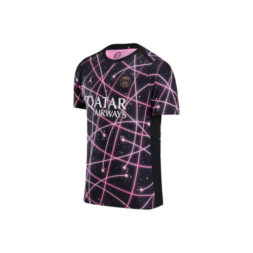 Jordan ACADEMY Paris Saint Germain Футбол Джерси Мужской Черный Sunset Красный Цифровой Розовый Sunset Красный