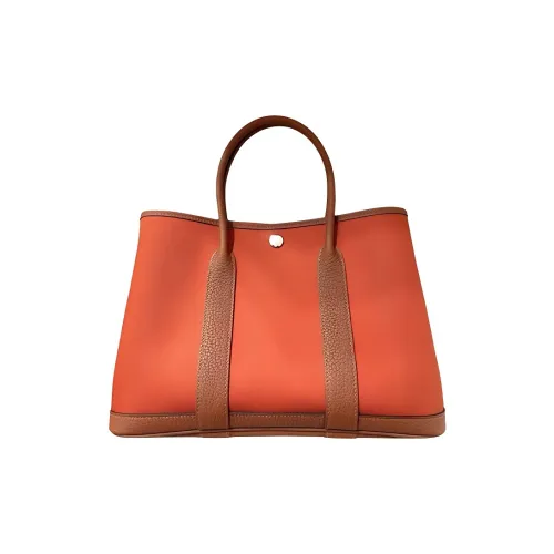 HERMES Garden Party Холст с кожей Сад Сумка Холст Сумка Сумка через плечо Унисекс Сумка