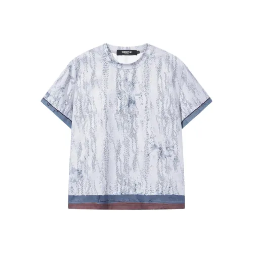 BLIND402 Серый Змеиный принт Унисекс Футболка