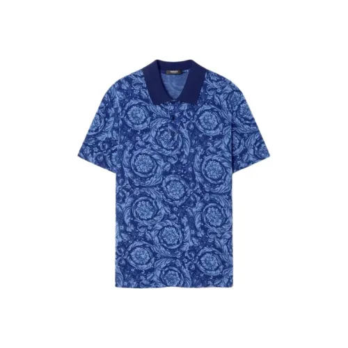 VERSACE Barocco SS25 Поло Мужское Синее