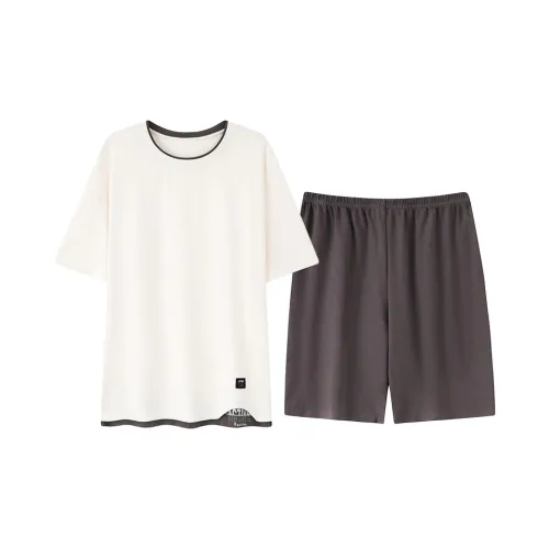 XIAFENYAN Пижамный комплект мужской абрикосового цвета