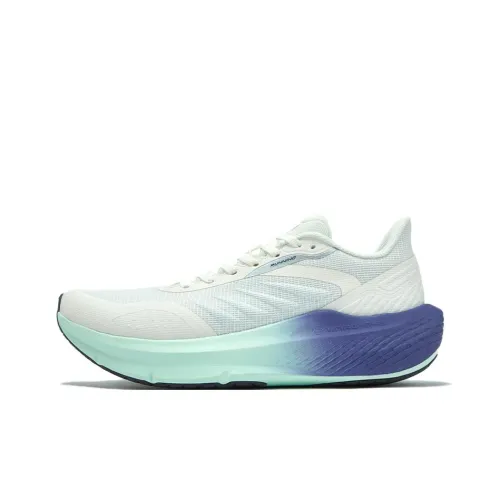 361° Slip-resistant Abrasion-resistant Low Top Casual Running Shoes Men's White Turquoise Blue