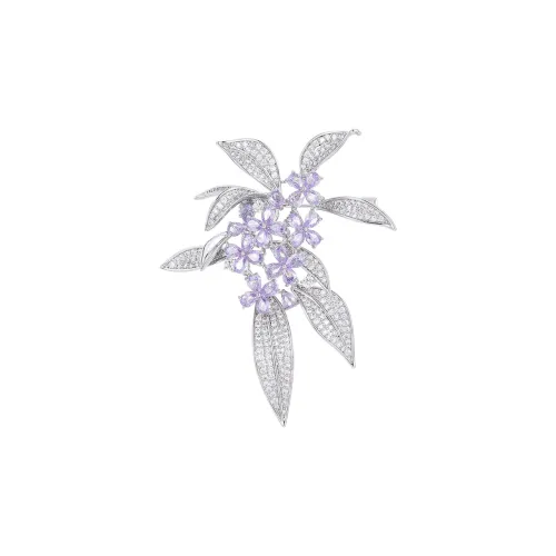 Фиолетовый медный сплав броши женские