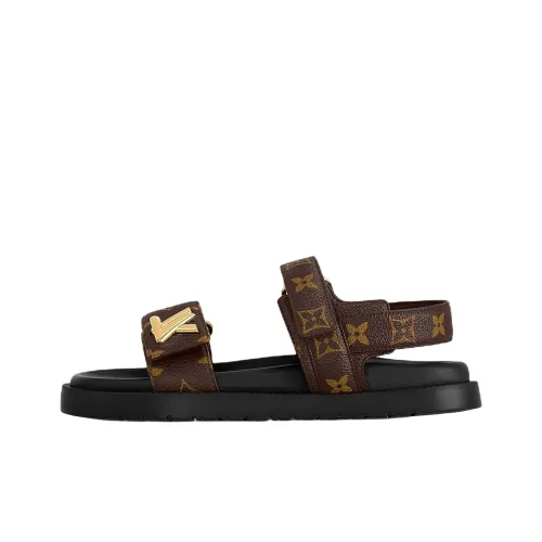 LOUIS VUITTON Sunset One Strap Sandals Women's Brown