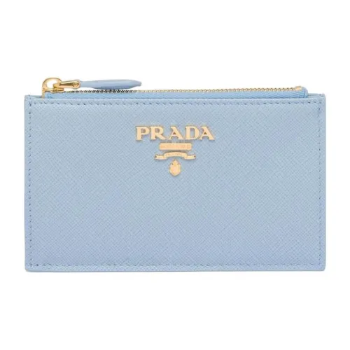 PRADA Saffiano Кожа Держатель для карт Держатель для карт Женский Светло-синий