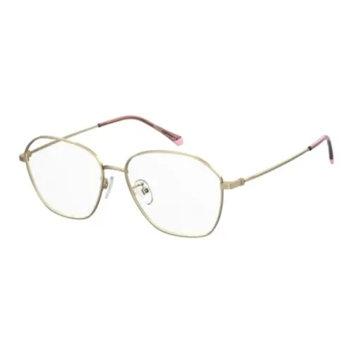 Polaroid Нержавеющая сталь Нерегулярная форма Оправы для очков Унисекс Золото