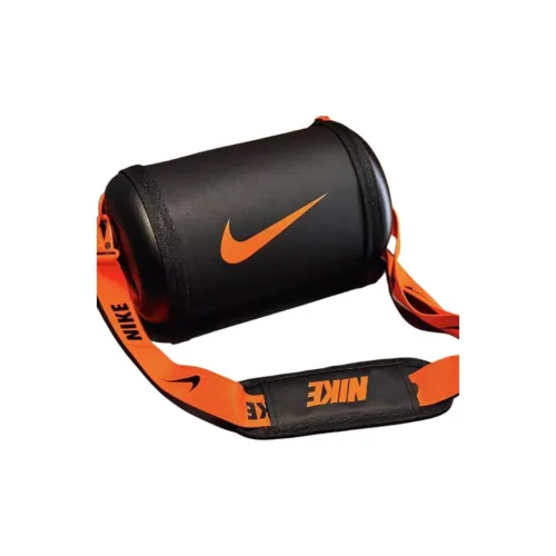 nike Сумка-ведро из синтетической кожи через плечо унисекс черная оранжевая