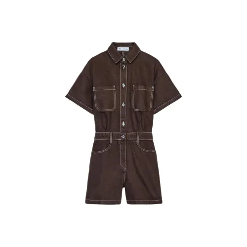 ZARA Коричневые Женские Комбинезоны