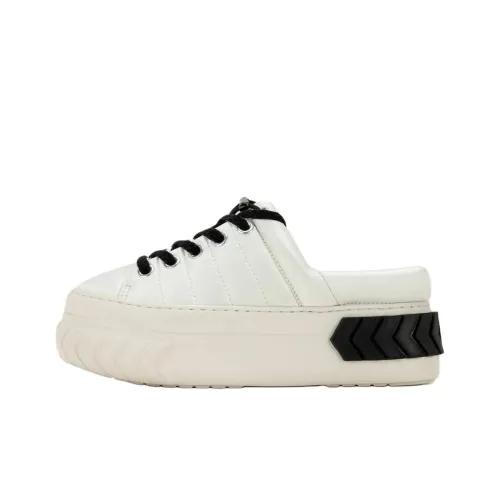 Both Tyres Platform Резиновая подошва Тихий Домашние тапочки Женские Белые