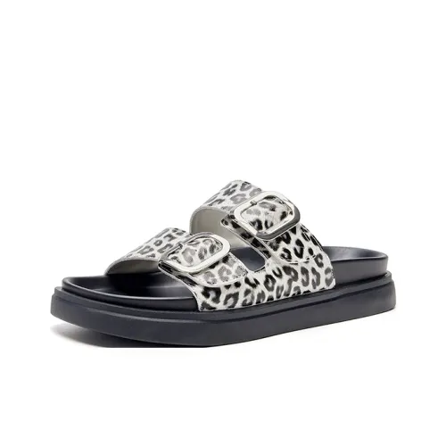 HR Устойчивые к истиранию Слипоны Женские Бежевые с Леопардовым принтом