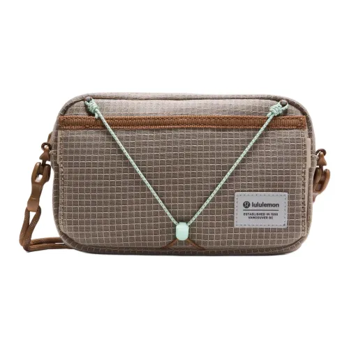 Lululemon Цветовые блоки Кросс-боди Сумка Маленькая Унисекс Коричневый