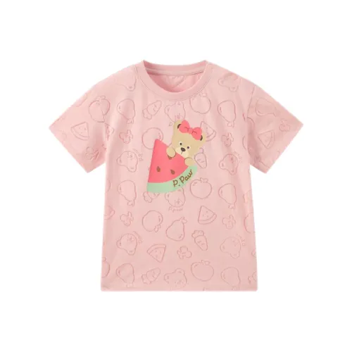 PAW IN PAW Cartoon Bear Свободный крой Короткий рукав Т-рубашки для детей 3-7 лет