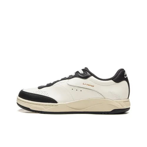 LiNing Противоскользящие Износостойкие Дышащие Увеличивающие Высоту Низкие Кроссовки для Скейтбординга Унисекс Черно-Белые