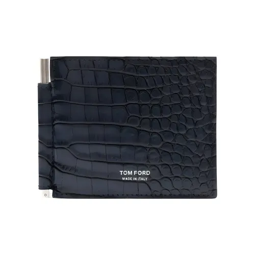 TOM FORD Крокодил Кожа Кошелек Мужской Полуночный Синий