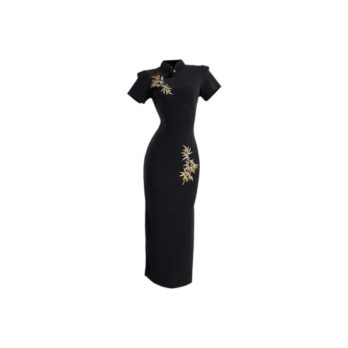 STGX Черный Женские Ципао