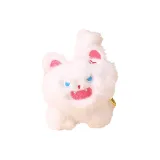 Пухнастый Шокированный Котенок в Позе Встающего-Белый