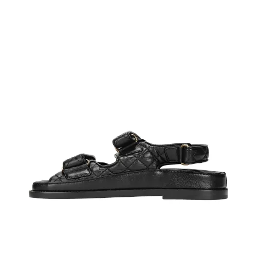 CHANEL Пляжные сандалии, черные, женские