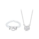 Котенок, сердце, колокол, браслет + ожерелье