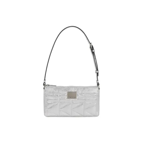 KARL LAGERFELD K KUILT Кожа Плечевая сумка Маленькая Женская Серебряная
