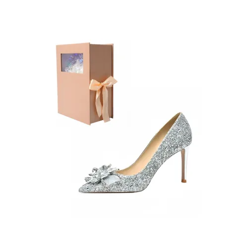 ANGEL BOY Узкий каблук Высокие каблуки Женские Серебристая луна