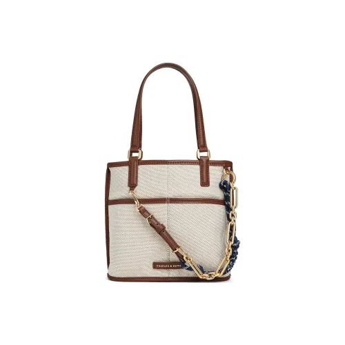 CHARLES KEITH Сумка через плечо из ткани маленькая женская цвет тауповый холст бежевый тауповый