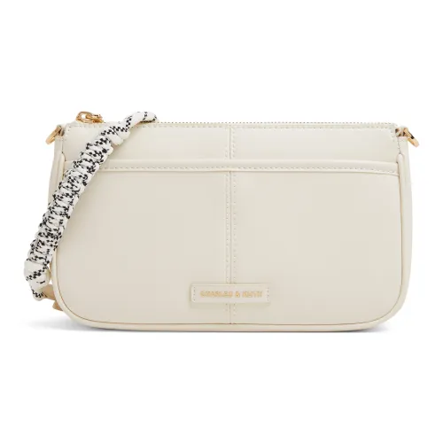 CHARLES KEITH ПУ (полиуретан) Сумка через плечо Маленькая женская сумка Кремово-молочный белый черный