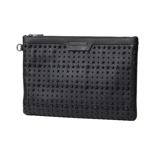 Jimmy Choo Natural Leather Clutch Men's Black
