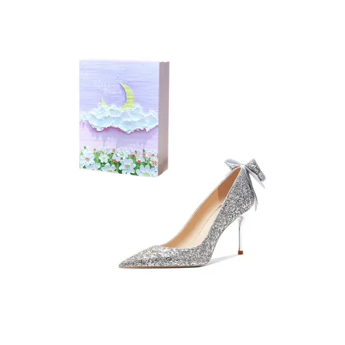 ANGEL BOY Высокие каблуки Женские Серебристая луна