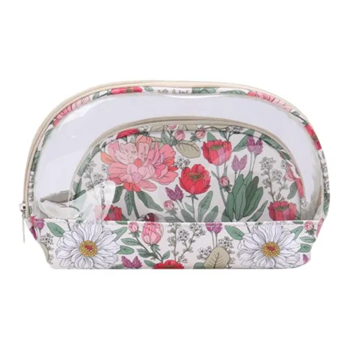 MILO BLISS ПВХ Полукруглый Цветочный С принтом Макияж Хранение Сумка Переносная