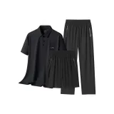 Комплект (Черная футболка, черные шорты и черные штаны)