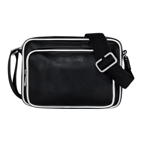 LONGCHAMP Le Foulonné Коровья кожа Camera Сумка Сумка через плечо Сумка на плечо Мужская Черная Белая