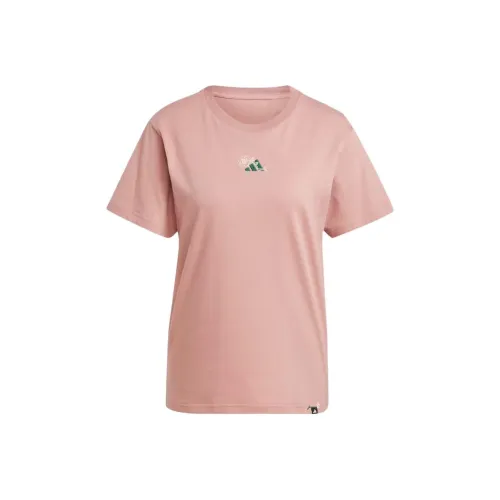 Adidas SportswearLounge SS25 Рукав с оборванным плечом T-рубашка Женская Теплая Глина