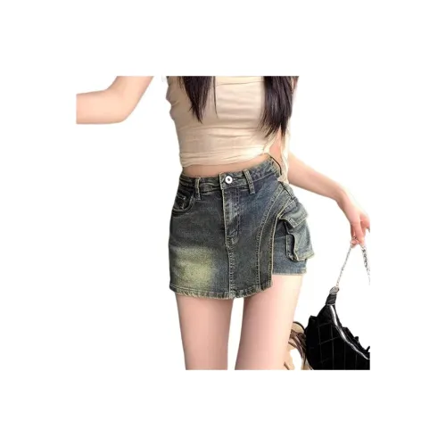 YEARNED Джинсовые короткие юбки Женские