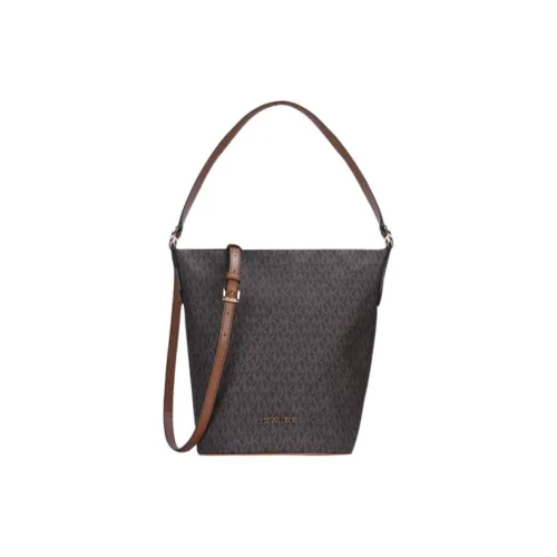 MICHAEL KORS MK Brooke ПВХ ведрообразная сумка одно плечо средний размер женская коричневый