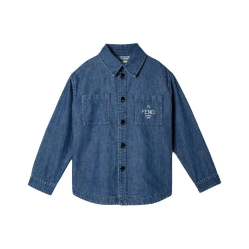 FENDI Синие Детские Джинсовые Рубашки