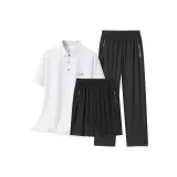 Комплект одежды (Белая рубашка с короткими рукавами + Черные шорты + Черные штаны)