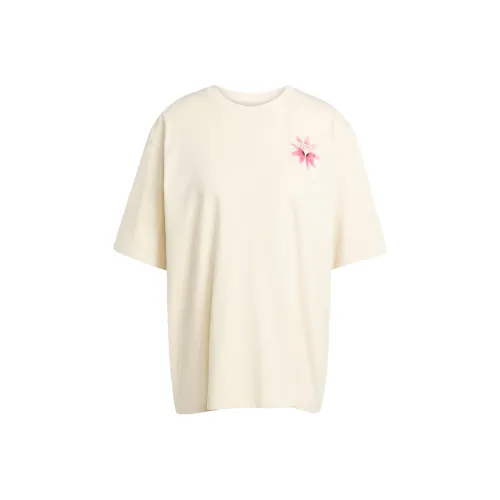 Adidas Originals SS25 Рукав с оборванным плечом T-рубашка Женская Магия Белый