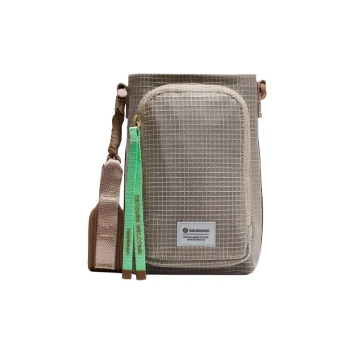 lululemon Цветовой блок Бутылочная сумка через плечо Унисекс Цвет дуба Коричневый