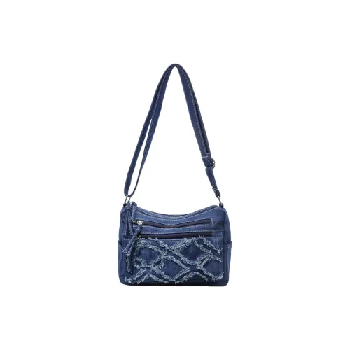 GOBLIN SHARKS 1759 Denim Backpack Shoulder Bag Regular Women's Dark Blue Light Blue GOBLIN SHARKS 1759 Деним Рюкзак Сумка через плечо Стандартный Женский Темно-синий Светло-синий